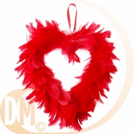 Coeur en plumes 20 cm