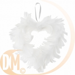 Coeur en plumes 20 cm