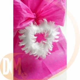 Coeur en plumes 20 cm