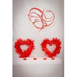 Coeur en plumes 20 cm