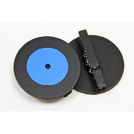 Disque musique 33 tours sur pince bois (x2)