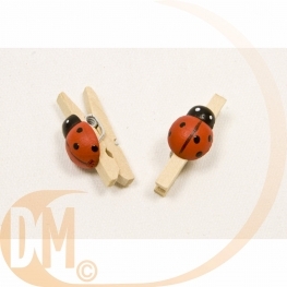 Pinces � linge avec coccinelle bois (x12)