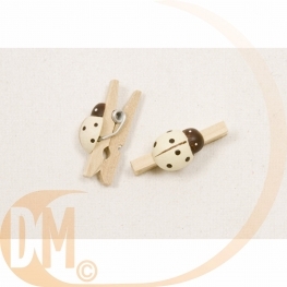 Pinces � linge avec coccinelle bois (x12)