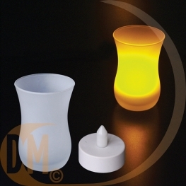 Photophore avec bougie � LED couleur flamme