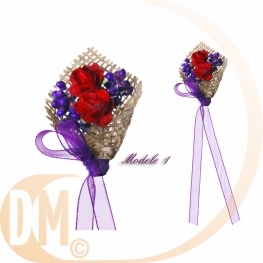 Boutonni�re avec bouquet de fleur par 2
