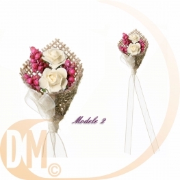 Boutonni�re avec bouquet de fleur par 2