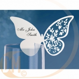 Marque place pour verre Papillon par 10