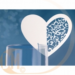 Marque place pour verre forme coeur par 10