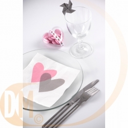 Serviette de table Coeurs