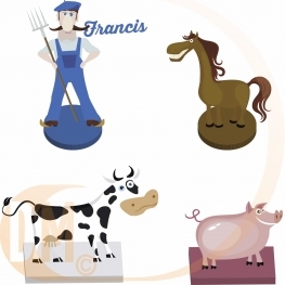 Set 4 marque place la ferme 