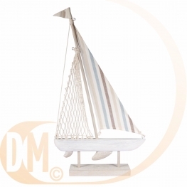 Voilier bois blanc bleu ciel 