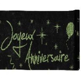 Chemin de table Joyeux Anniversaire paillet�