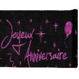 Chemin de table Joyeux Anniversaire paillet�