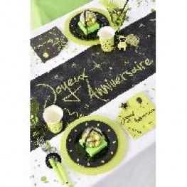Chemin de table Joyeux Anniversaire paillet�