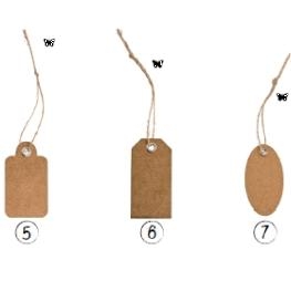 carte etiquette D�co r�tro avec oeillet et lien