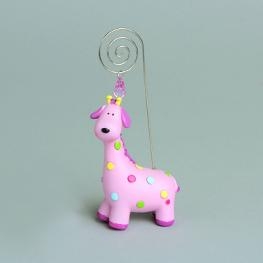 Porte photo Girafe rose 