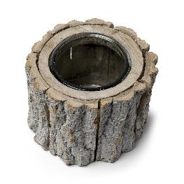 Bougeoir rondin bois