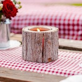 Bougeoir rondin bois