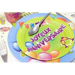 Assiette carton Joyeux anniversaire