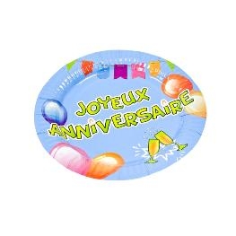 Assiette carton Joyeux anniversaire
