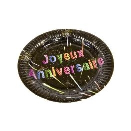 Assiette carton Joyeuse anniversaire