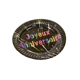 Assiette carton Joyeuse anniversaire
