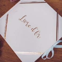 Livre d'or rose poudr� et or
