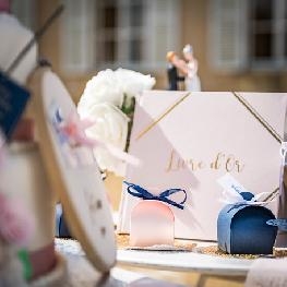 Livre d'or rose poudr� et or