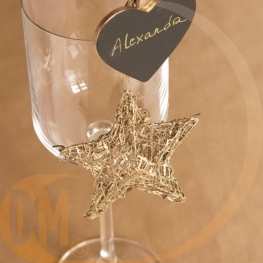 Porte Nom Ardoise Coeur Metallise et classique par 6