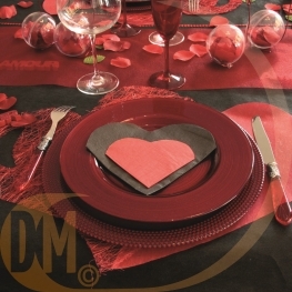 Serviette de table coeur par 20