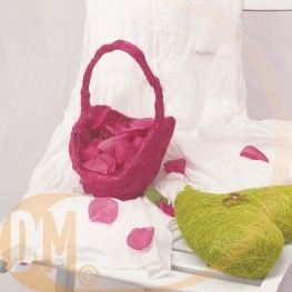 Panier de p�tales en sisal naturel